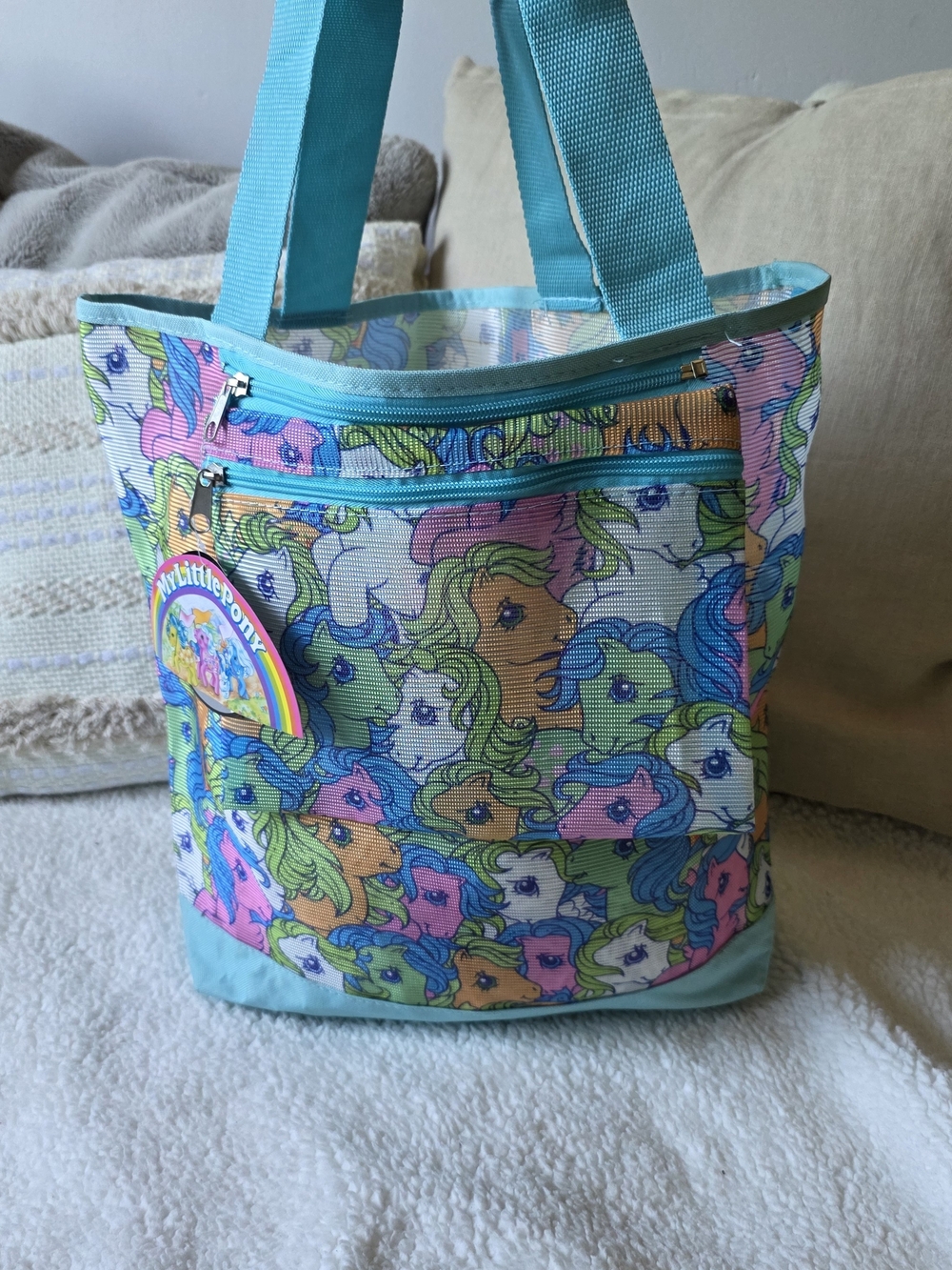My Little Pony Turquoise Straps Pastel Pony Print Tote